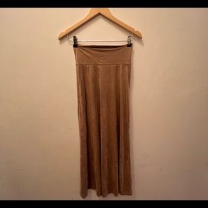 Love Nation High Waist Maxi Tan Faux Suede Skirt